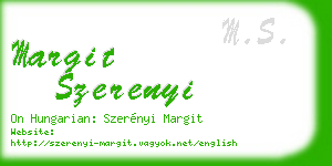margit szerenyi business card